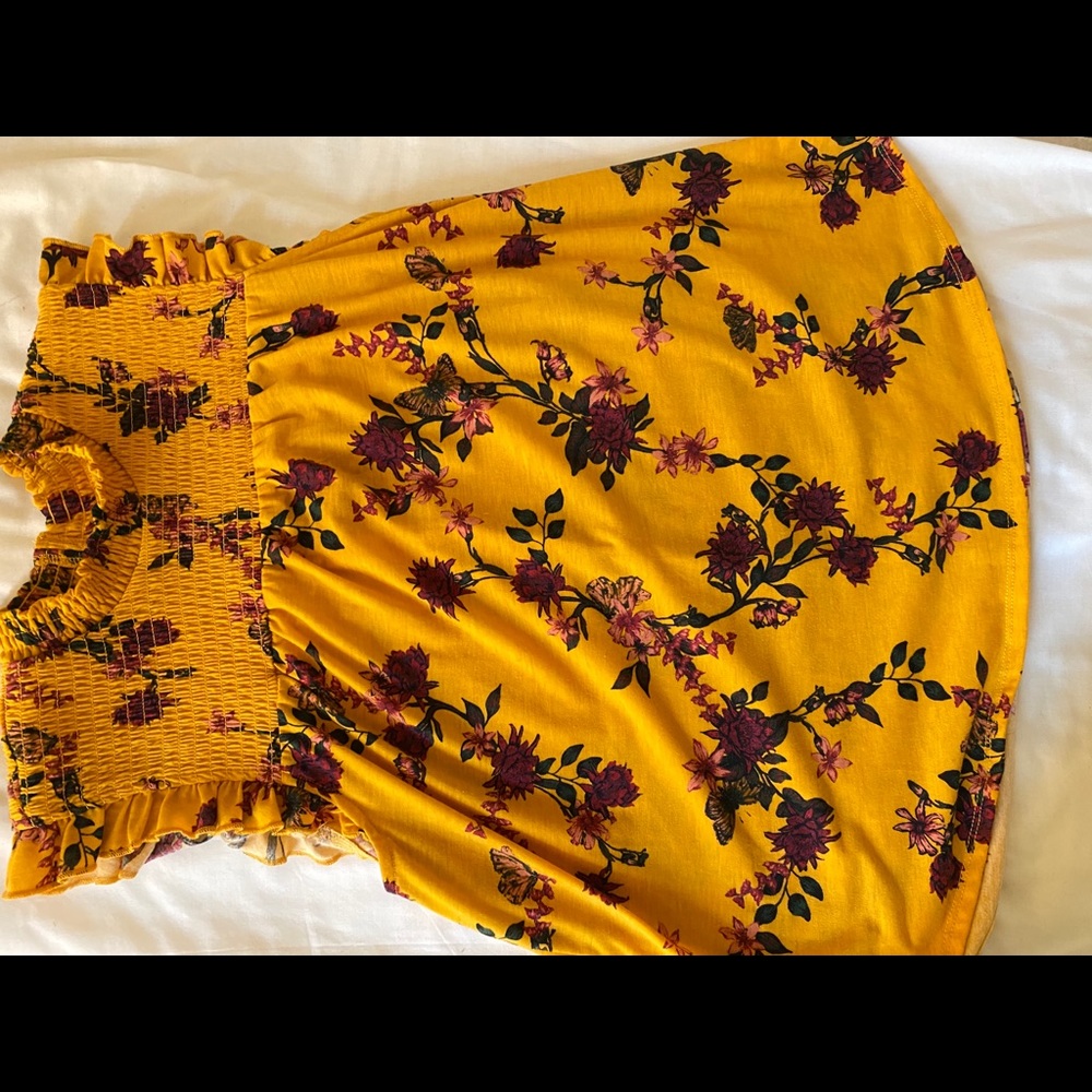 Floral yellow blouse